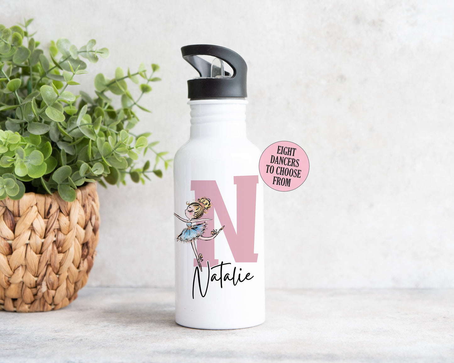 Ballet Dancer Alphabet Water Bottle