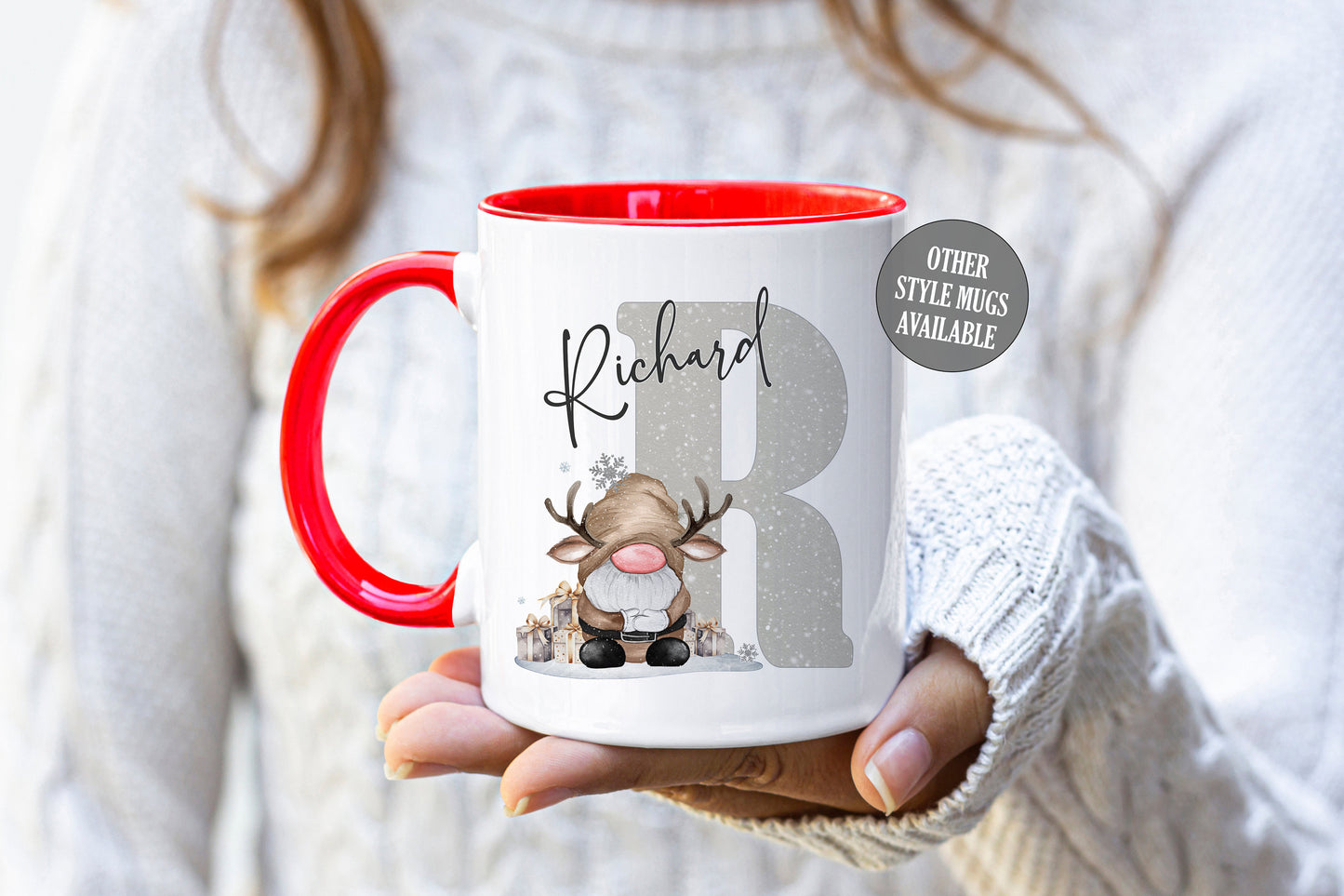 Personalised Reindeer Gonk Mug