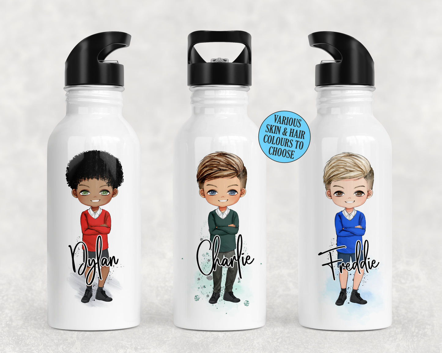 Girls School Uniform Character Water Bottle