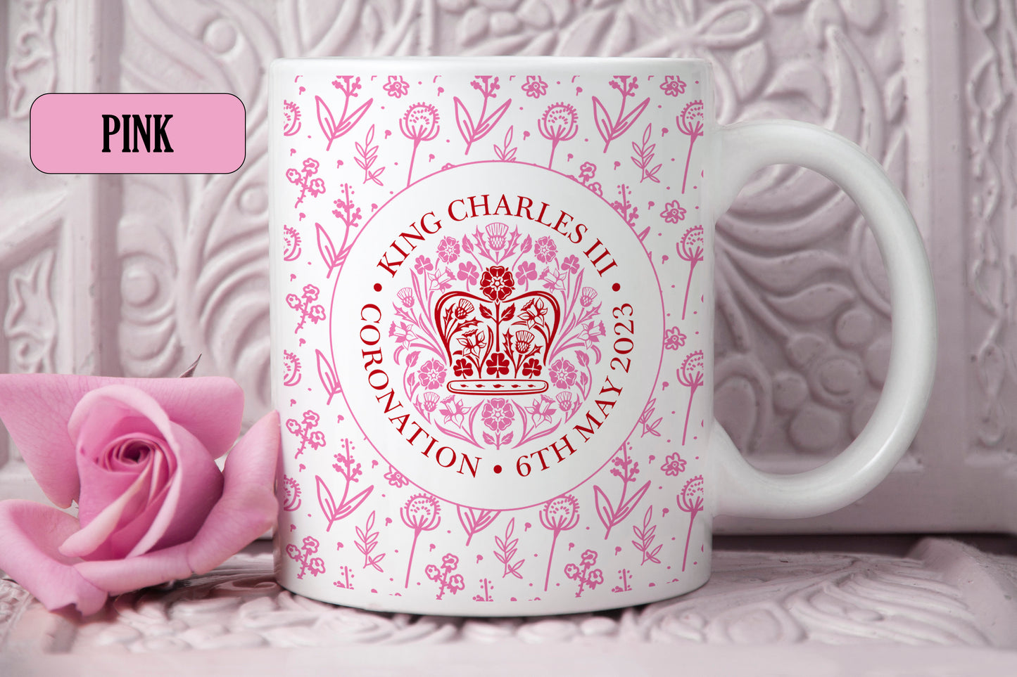 Floral Coronation Emblem Mug