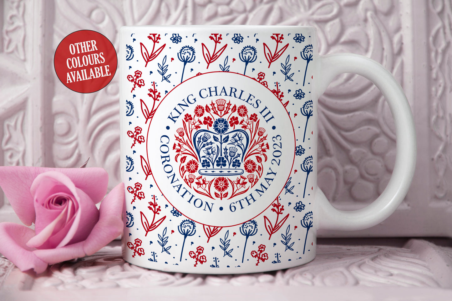 Floral Coronation Emblem Mug