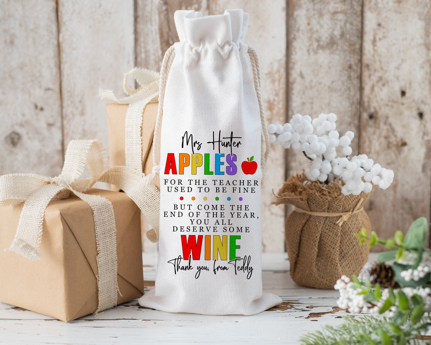 Apples Wine Bottle Bag