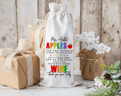 Apples Wine Bottle Bag